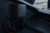 Marine-grade sealed electrical junction box on a boat bow locker