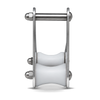 Savwinch Aluminium Classic Small Bowsprit, front view showing the roller