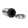 Savwinch stainless steel motor housing shown open beside its end cap