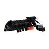 Deck wash pump hose kit with coiled hose, trigger gun, strainer and fittings