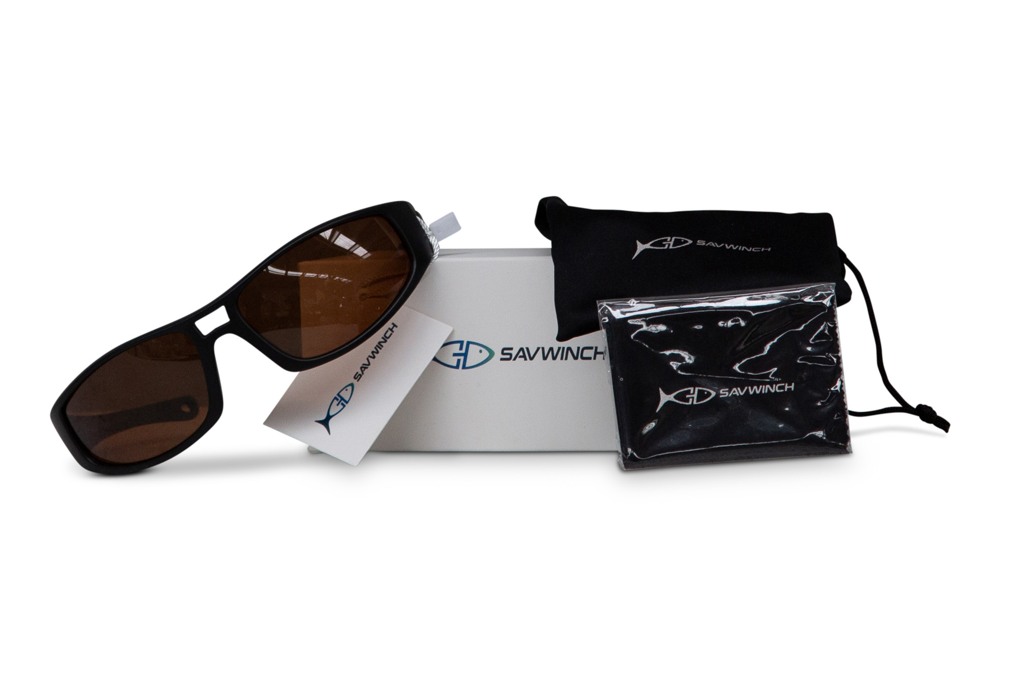 Savwinch Sunglasses - Black Frame/Brown Lens
